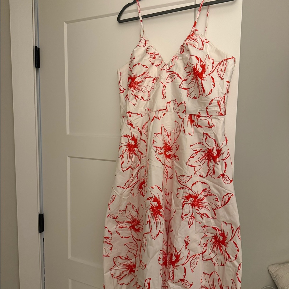 Nordstrom Red Floral Midi Dress